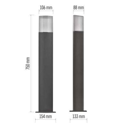 Lampada da esterno LANA 1xE27/25W/230V IP54 75 cm