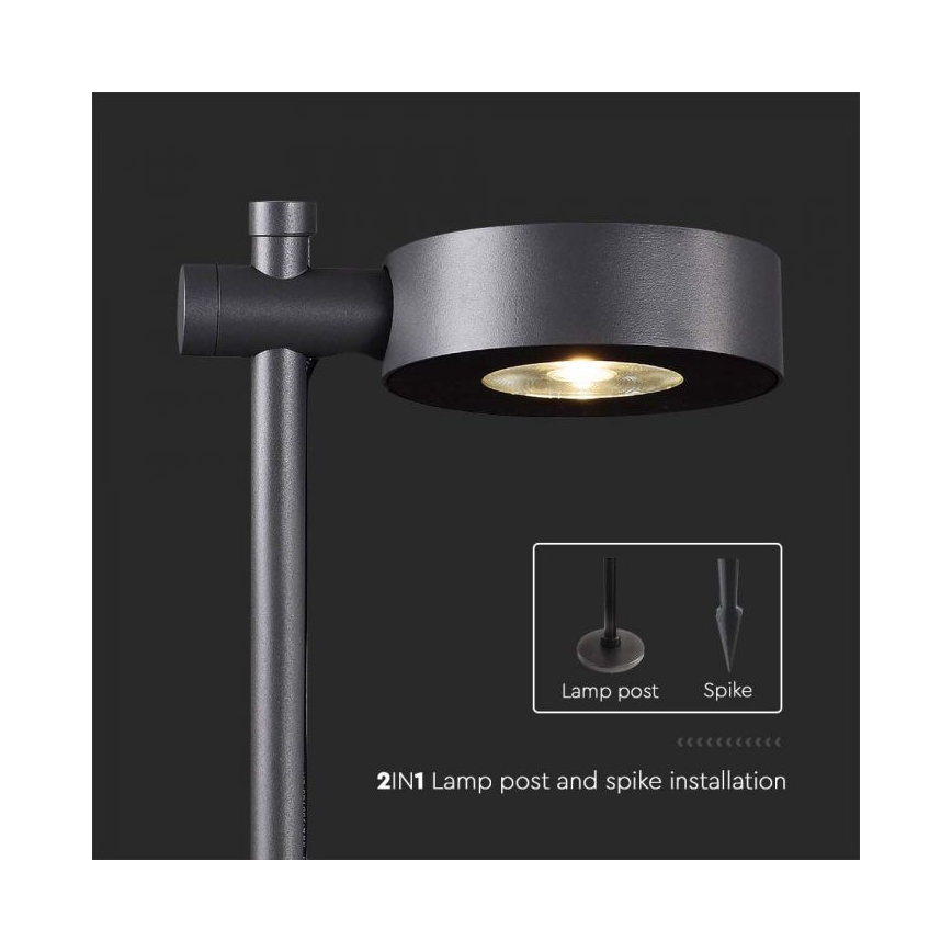 Lampada da esterno LED 7W/230V 3000K IP65 nera 102 cm