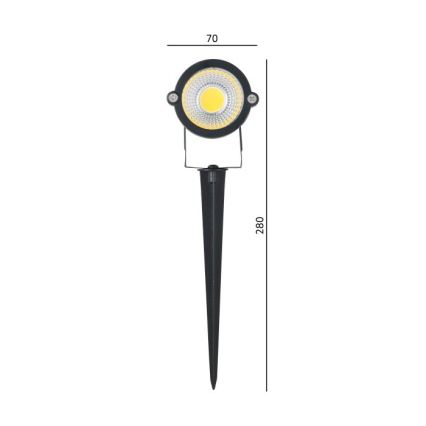 Lampada da esterno LED BLAKE LED/5W/230V 4000K IP65 nera