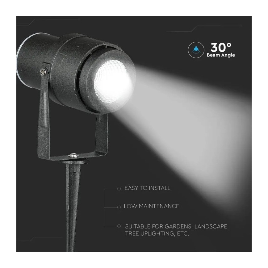 Lampada da esterno LED LED/12W/230V 3000K nero IP65