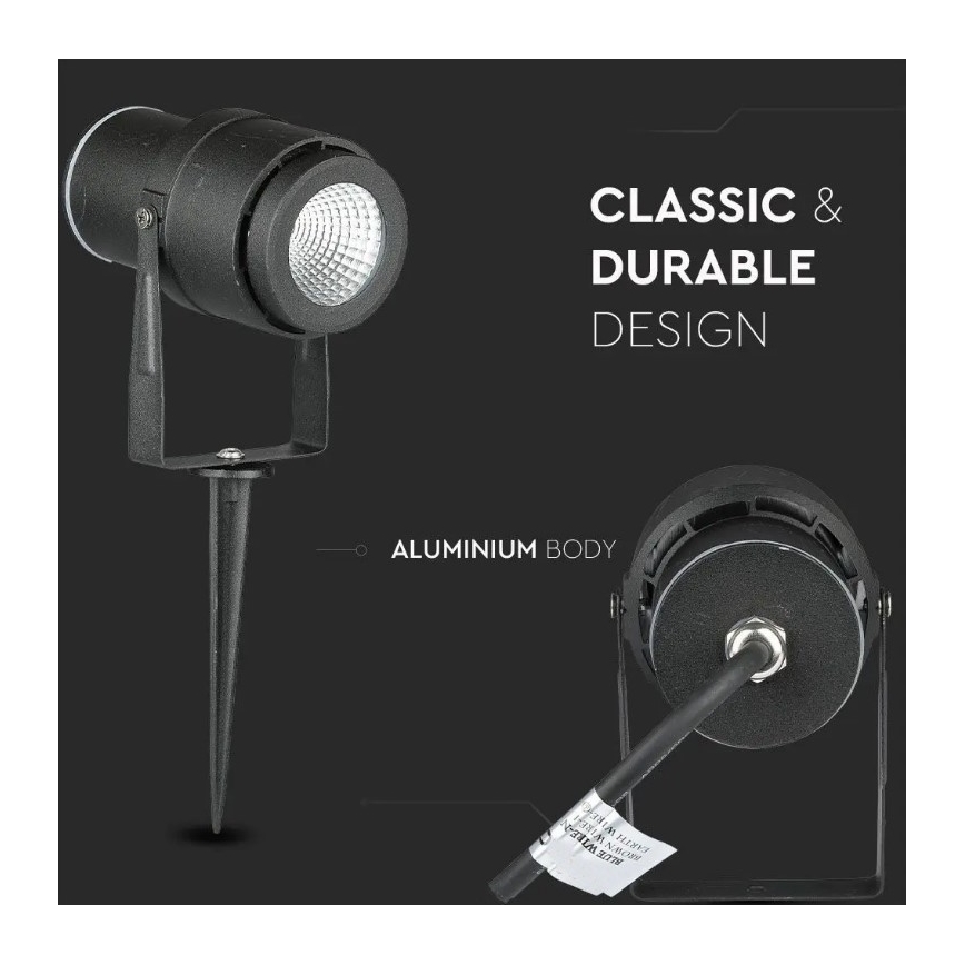 Lampada da esterno LED LED/12W/230V 3000K nero IP65