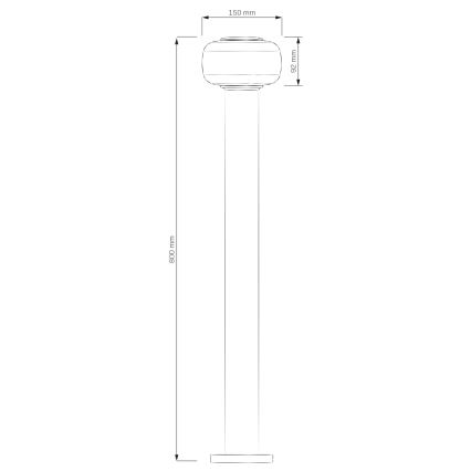 Lampada da esterno LED MALAGA LED/12W/230V 80 cm IP44 nera