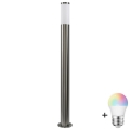 Lampada da esterno LED RGBW dimmerabile LIVIA 1xE27/6,5W/230V 2700-6500K Wi-Fi 100 cm IP44 argento