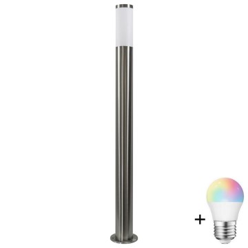 Lampada da esterno LED RGBW dimmerabile LIVIA 1xE27/6,5W/230V 2700-6500K Wi-Fi 100 cm IP44 argento
