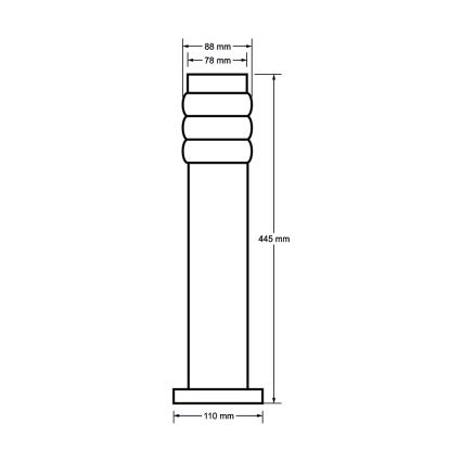 Lampada da esterno LULA 1xE27/11W/230V IP44 acciaio inossidabile