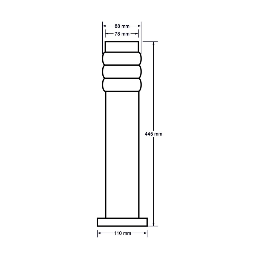 Lampada da esterno LULA 1xE27/11W/230V IP44 acciaio inossidabile
