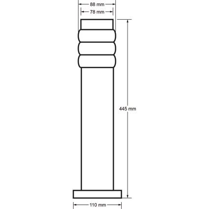 Lampada da esterno LULA 1xE27/60W/230V 45 cm IP44 cromo satinato