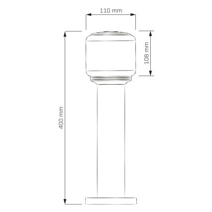 Lampada da esterno MADRID 1xE27/12W/230V 40 cm IP44 nera