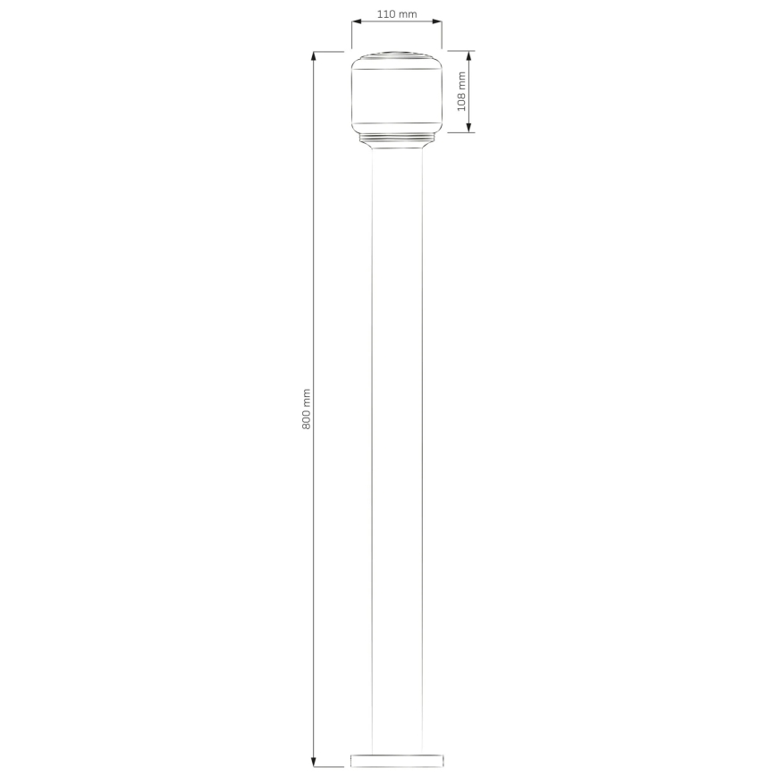 Lampada da esterno MADRID 1xE27/12W/230V 80 cm IP44 nera