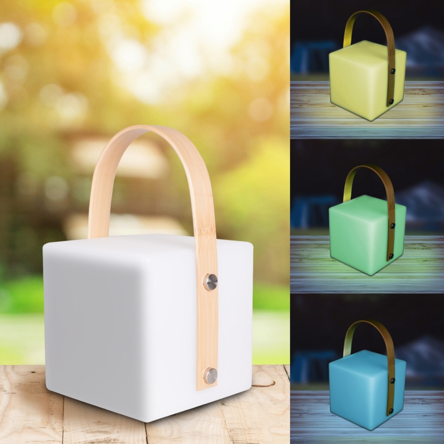 Lampada da esterno MAJORKA LED RGBW, 0,5 W / 5 V USB, 1200 mAh, IP44, bianca