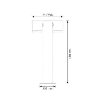 Lampada da esterno PINO 2xGU10/10W/230V IP44 44 cm