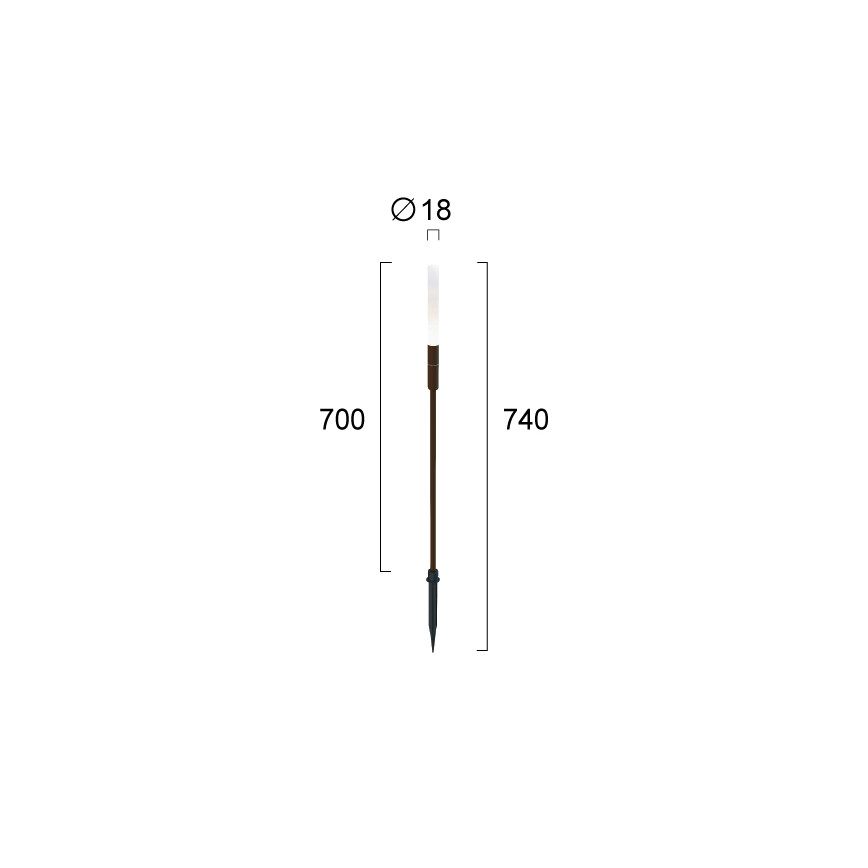 Lampada da esterno STICK LED, 1,5W/24V, IP65, marrone