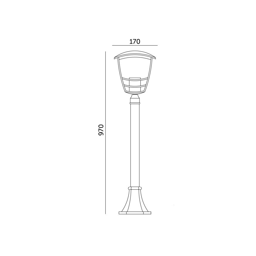 Lampada da esterno TEVIO 1xE27/60W/230V IP54 97 cm nero