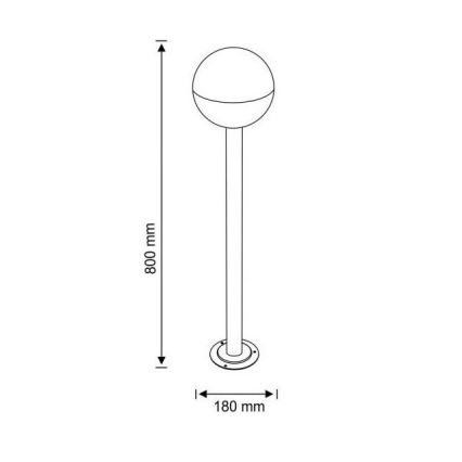 Lampada da esterno ULSA 1xE27/12W/230V IP44 80 cm