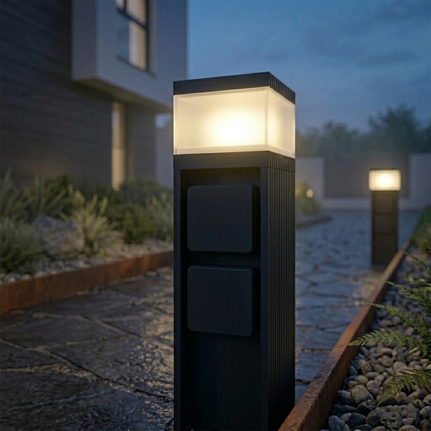 Lampada da esterno VESPER con 2 portalampade, 1xG9/5W/230V, IP44, 30 cm, nera