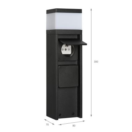 Lampada da esterno VESPER con 2 portalampade, 1xG9/5W/230V, IP44, 30 cm, nera