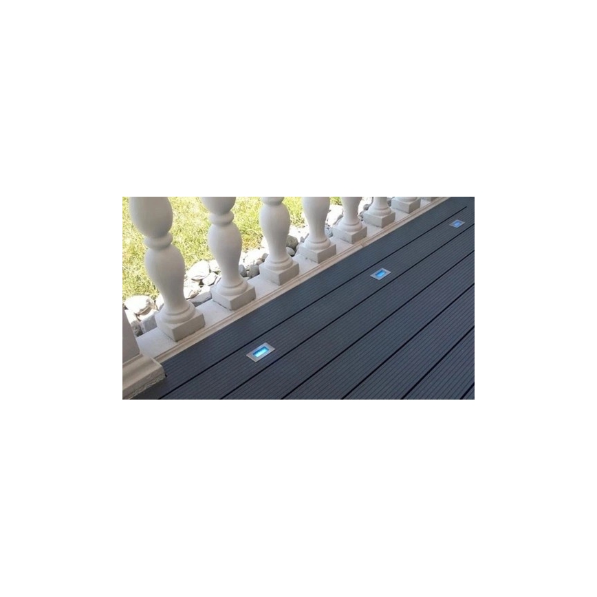 Lampada da incasso da esterno LED EASY CONNECT LED/2W/230V blu IP67 rettangolare