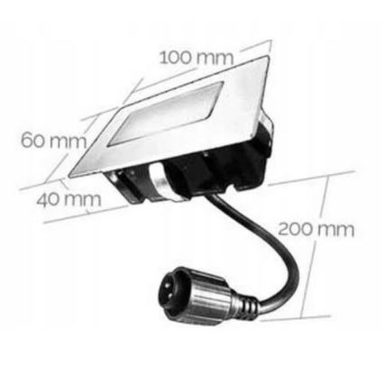 Lampada da incasso da esterno LED EASY CONNECT LED/2W/230V blu IP67 rettangolare