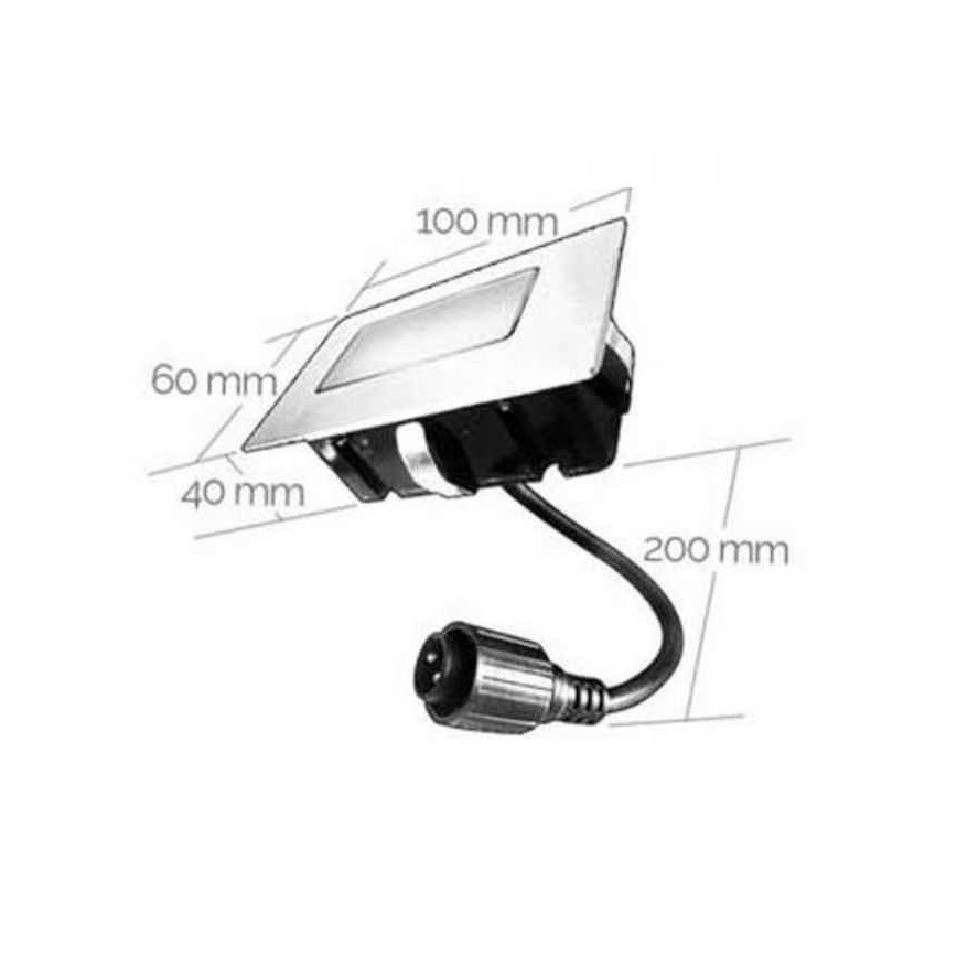 Lampada da incasso da esterno LED EASY CONNECT LED/2W/230V blu IP67 rettangolare