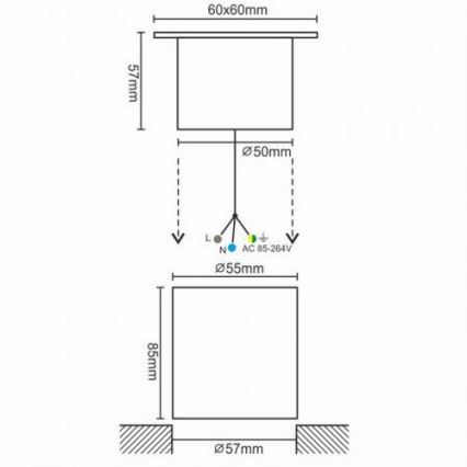 Lampada da incasso LED da esterno LED/4W/85-264V IP67 4000K