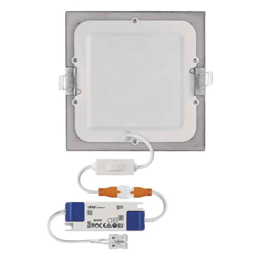 Lampada da incasso LED NEXXO LED/12,5W/230V 3000/3500/4000K argento 17x17 cm