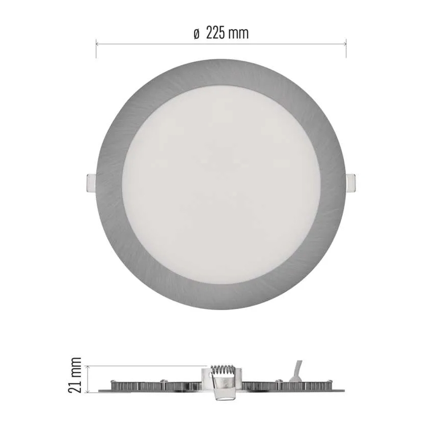 Lampada da incasso LED NEXXO LED/18W/230V 3000/3500/4000K, argento, Ø 22,5 cm