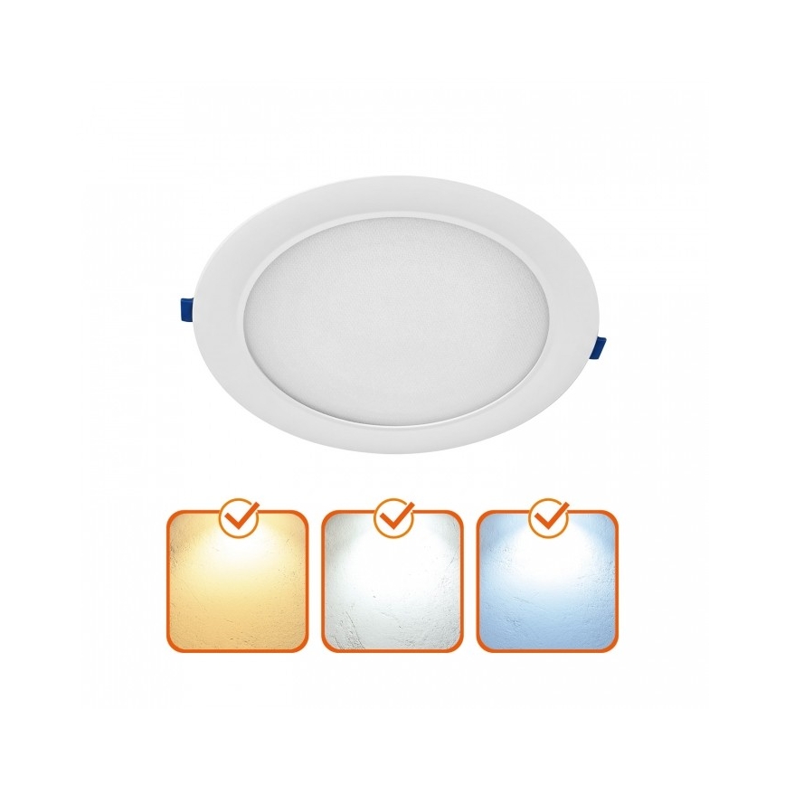 Lampada da incasso SIGARO LED/18W/230V 3000/4000/6500K Ø 22 cm bianco