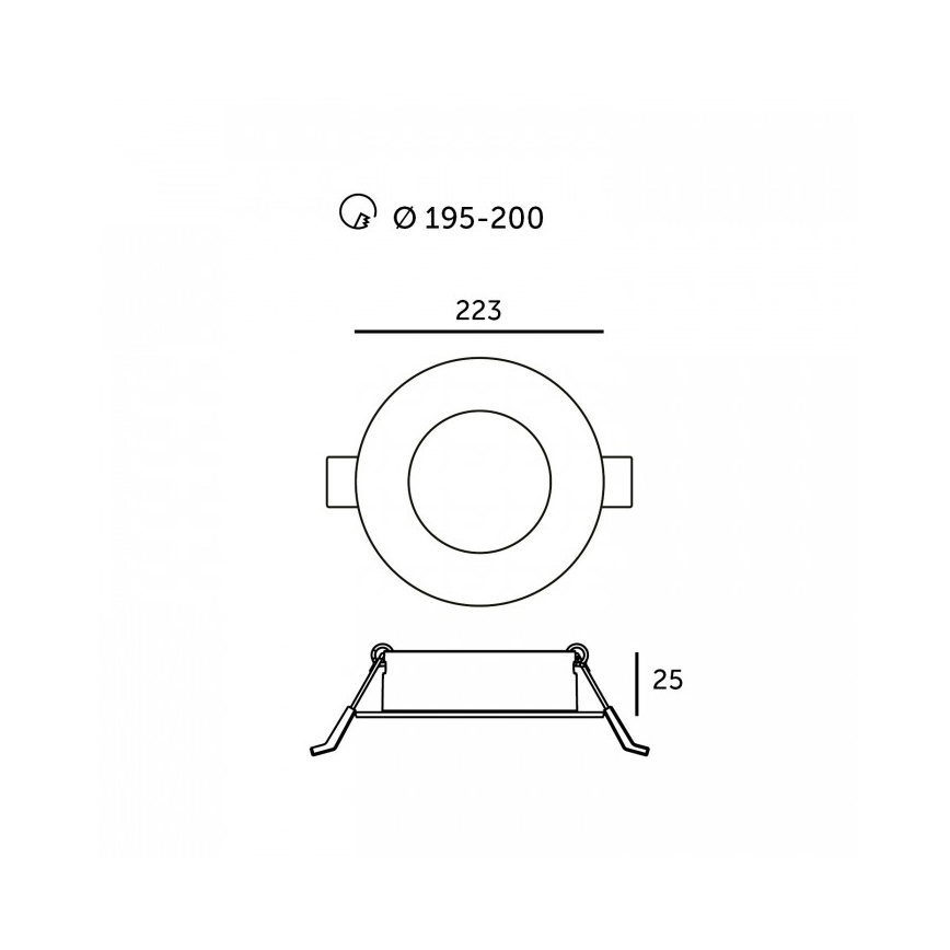 Lampada da incasso SIGARO LED/18W/230V 3000/4000/6500K Ø 22 cm bianco