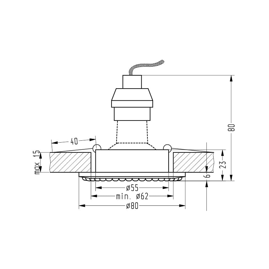 Lampada da incasso SOC 1xGU10/50W/230V