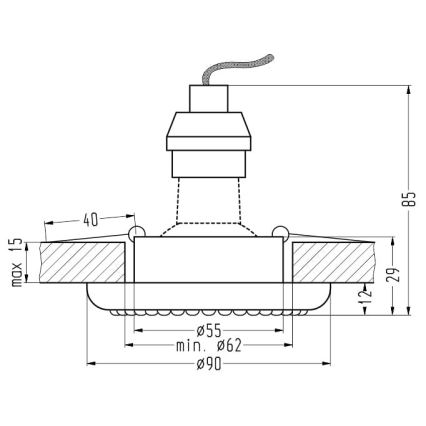 Lampada da incasso SOC 1xGU10/50W/230V