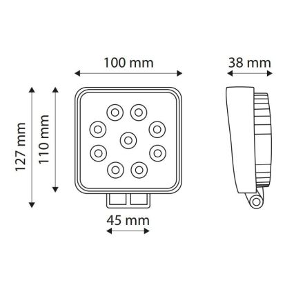 Lampada da lavoro LED EPISTAR LED/27W/10-30V IP67 6000K