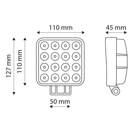 Lampada da lavoro LED EPISTAR LED/48W/10-30V IP67 6000K