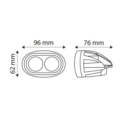 Lampada da lavoro LED STRUM LED/8W/10-80V IP67 6000K