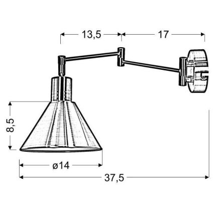 Lampada da muro COPENHAGEN 1xE14/40W/230V cromo opaco