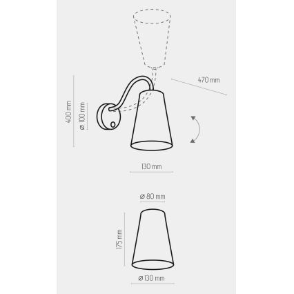 Lampada da muro per bambini  WIRE COLOUR 1xE27/15W/230V