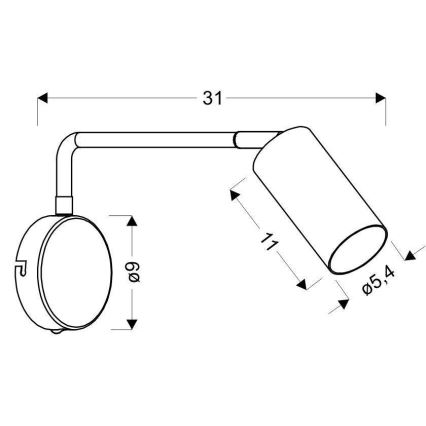 Lampada da muro  TINA 1xGU10/15W/230V nera