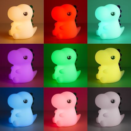 Lampada da notte per bambini DINO LED RGBW dimmerabile, ricaricabile e a sfioramento LED/1W/5V 1200 mAh