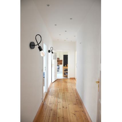 Lampada da parete 1xE27/20W/230V nera
