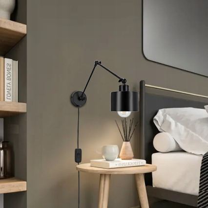 Lampada da parete 1xE27/20W/230V nera