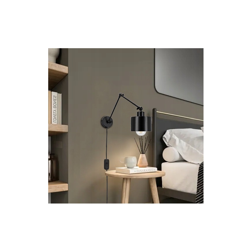 Lampada da parete 1xE27/20W/230V nera