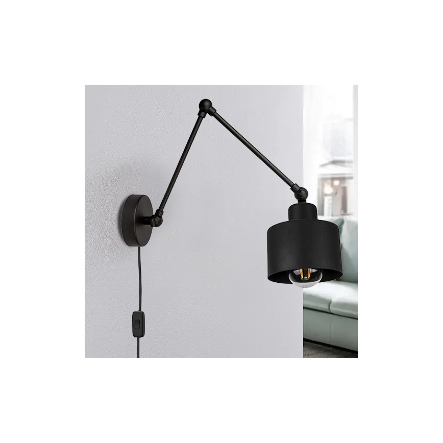 Lampada da parete 1xE27/20W/230V nera