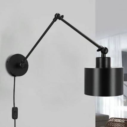 Lampada da parete 1xE27/20W/230V nera