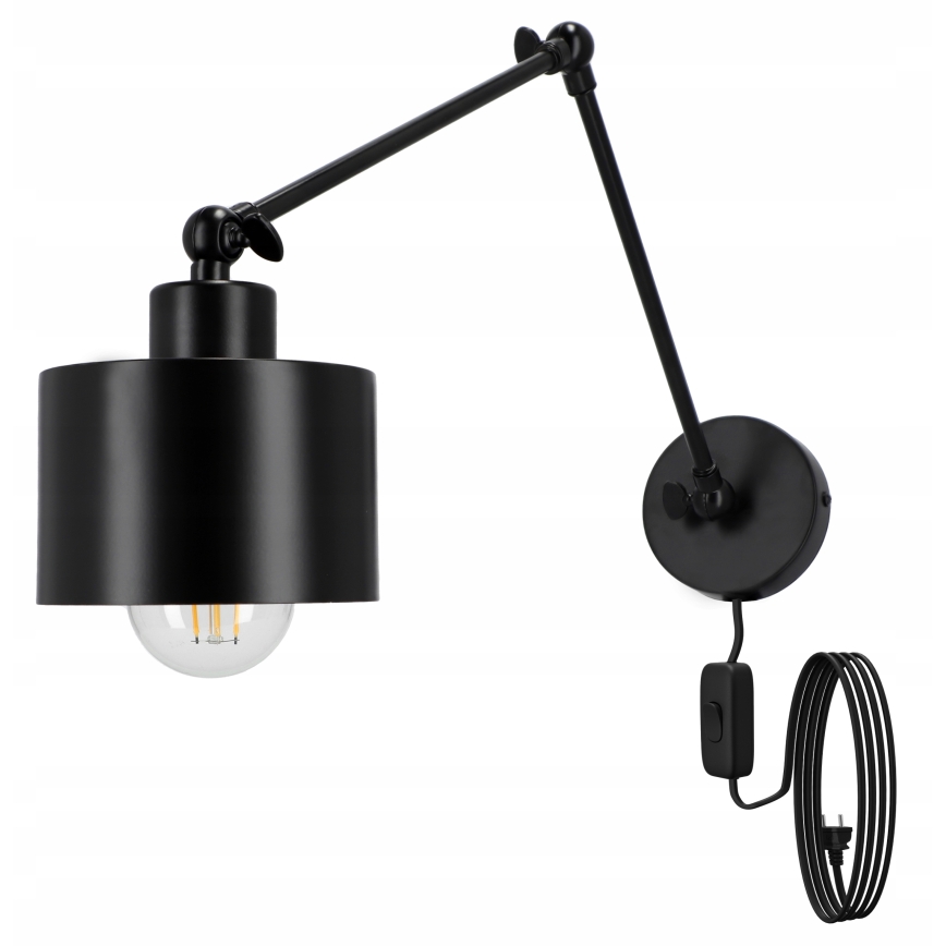 Lampada da parete 1xE27/20W/230V nera