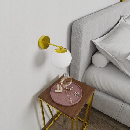 Lampada da parete 1xE27/40W/230V oro/bianco