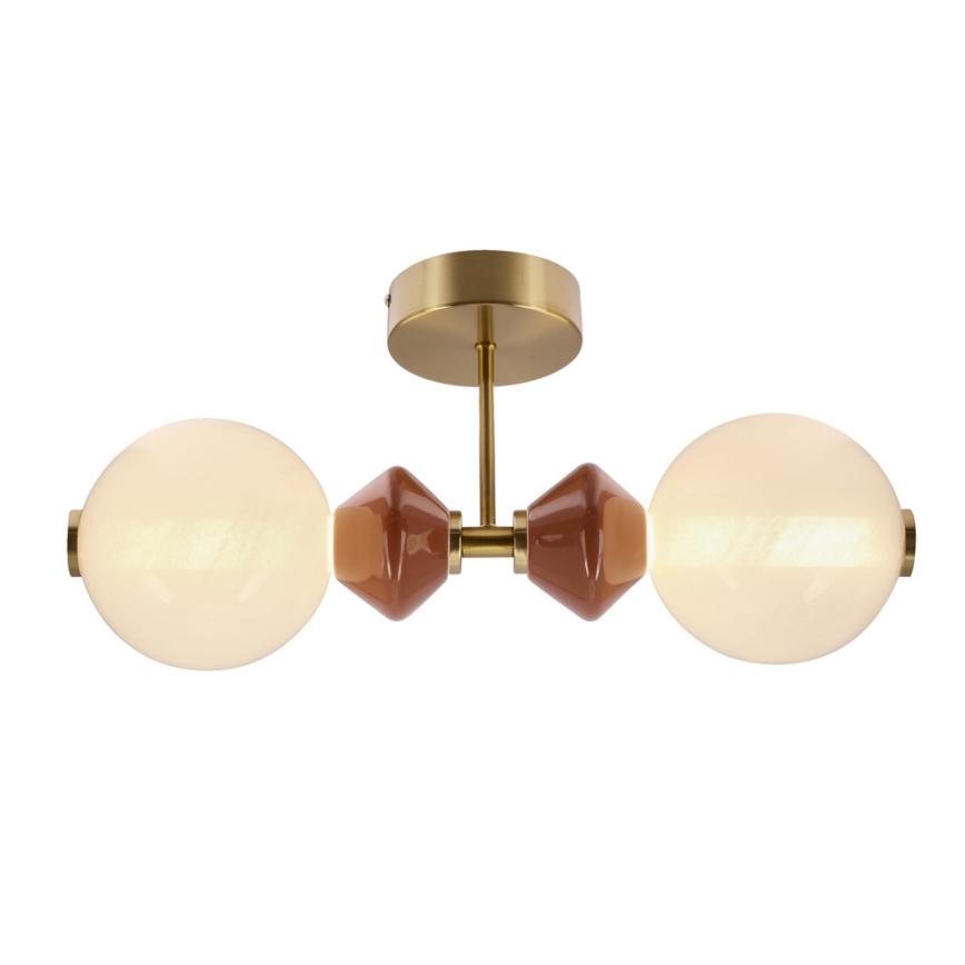 Lampada da parete a LED FLORES 2xLED/5W/230V oro/marrone