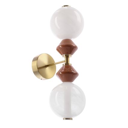 Lampada da parete a LED FLORES 2xLED/5W/230V oro/marrone