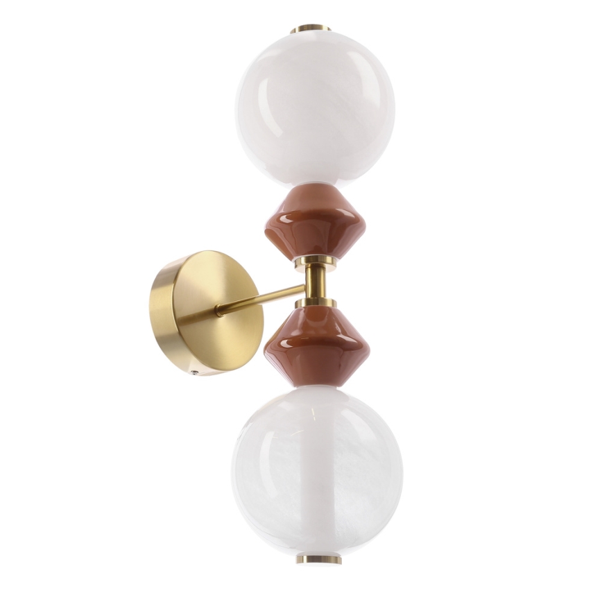 Lampada da parete a LED FLORES 2xLED/5W/230V oro/marrone