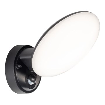 Lampada da parete a LED per esterni con sensore di movimento e crepuscolare OLAF LED/10W/230V IP44 nero