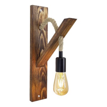Lampada da parete AHSAP 1x E27/40W/230V, pino/noce