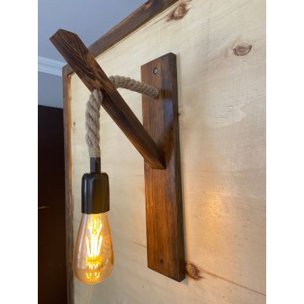 Lampada da parete AHSAP 1x E27/40W/230V, pino/noce